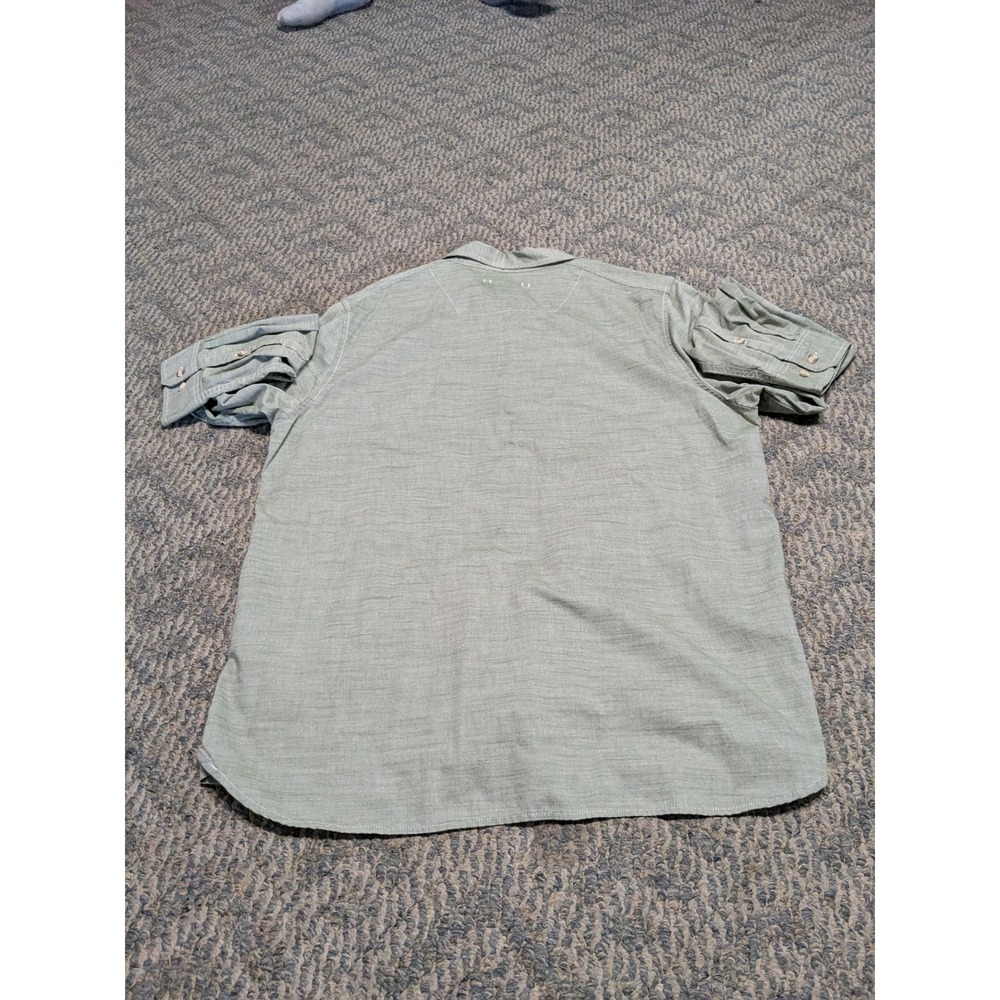 The North Face Mens XL Long Sleeve Button Down Shirt Sage Green Heathered Pocket - Picture 4 of 6